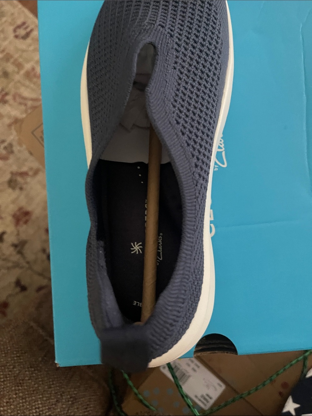 Cloudsteppers by Clarks Navy Knit Slip-On Sneakers with White Sole - Picture 4 of 6